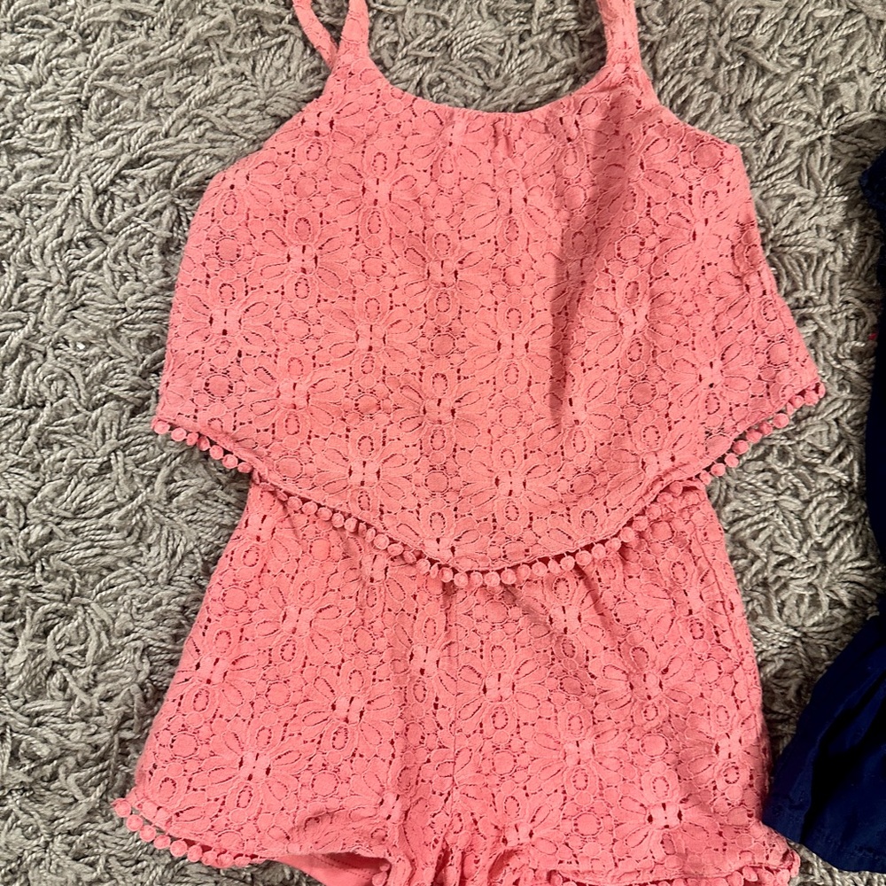 Pink Lace Kids Romper